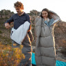 Ультралёгкий спальный мешок NATUREHIKE CNK2350WS023 M300 хлопковый с капюшоном весна осень серый, молния справа 6927595775981